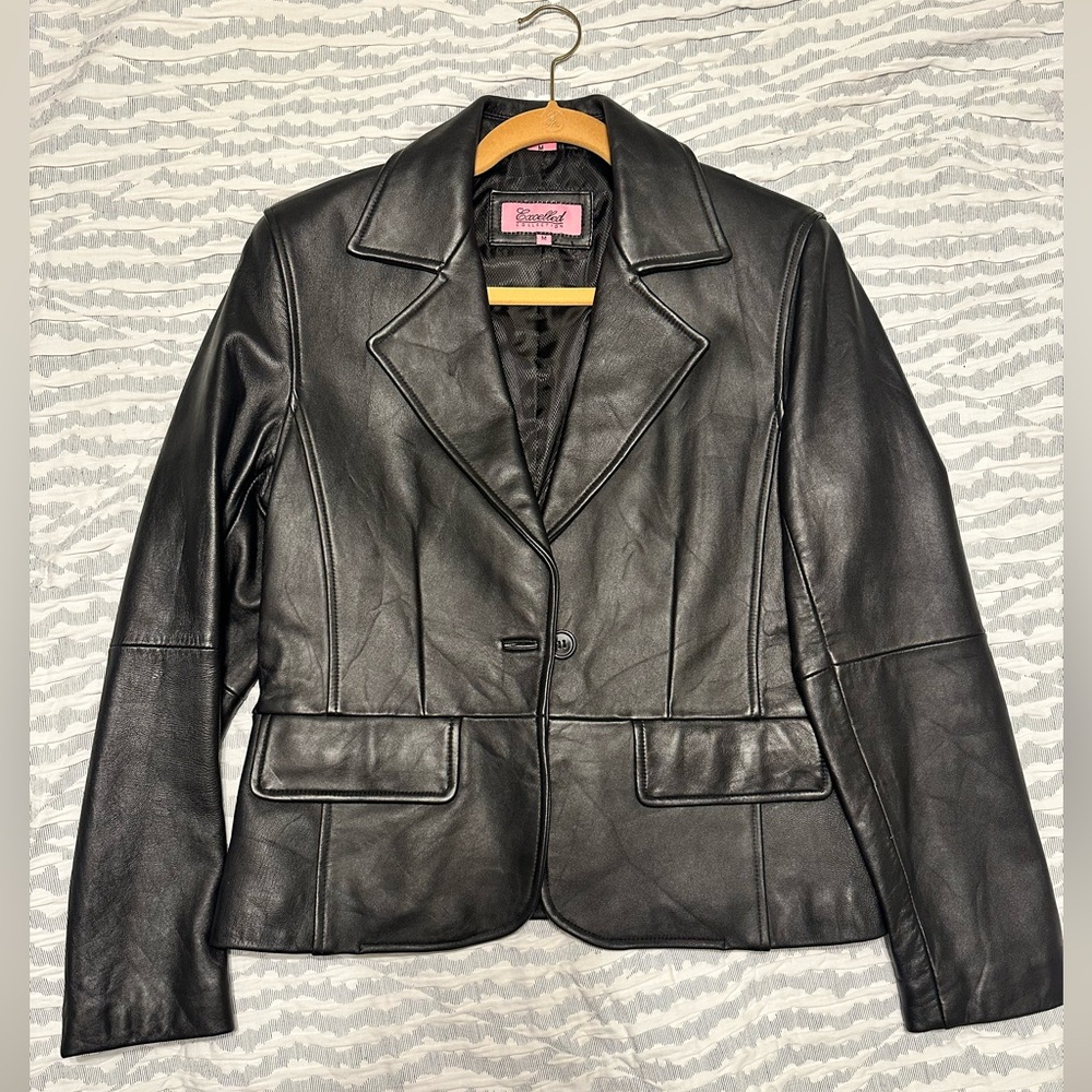 Vintage 100% Leather Blazer EUC